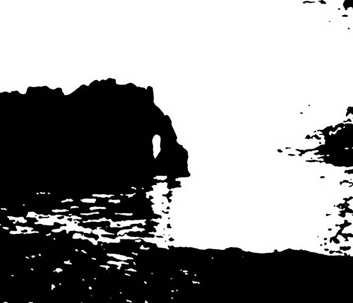 Клод Моне, Етрета, Авальська скеля, захід сонця, 1885 - 2 значення Notan